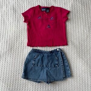 Shirt/Skort Set - dragonfly embroidery - Size 18M